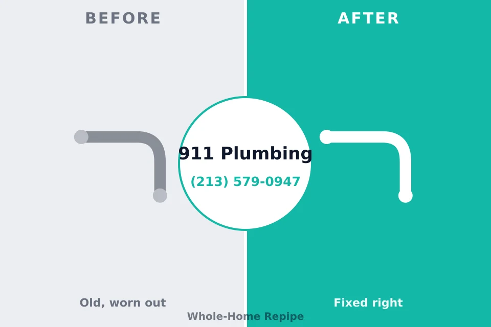 Before and after: plumbing repair Westminster, SC